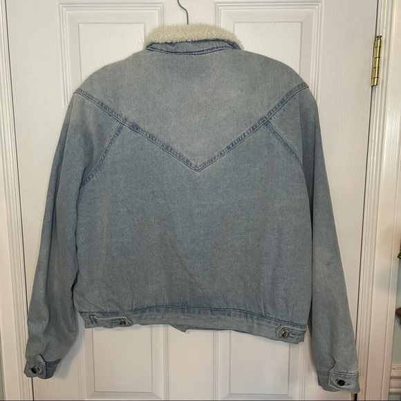 Vintage Blue Jean Denim & Sherpa Jacket Ashley Vintage Charm coat large - Picture 3 of 6